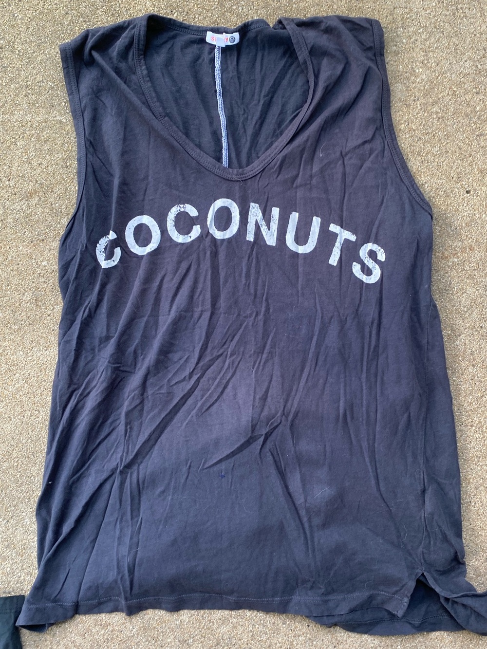 Sundry Black Muscle Tee with 'COCONUTS' Graphic